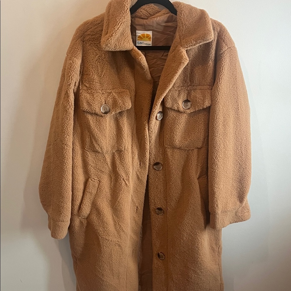 C&C California women's Tan Sherpa Jacket